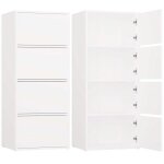 Alma - commode 4 portes pour chambre 50x119x40cm - blanc
