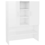 Meuble de salle de bain - alomejor - blanc brillant - 705x255x90 cm - 2 portes - design contemporain
