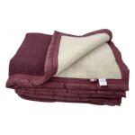 Alpes blanc - couverture 100% pure laine 240x260 cm prune et Écru ? chaude et douce - idéale pour lhiver ... Alpes blanc - couverture 100% pure laine 240x260 cm prune et Écru ? chaude et douce - idéale pour lhiver ...