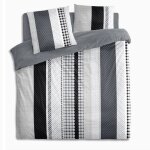 Alpes blanc - housse de couette g�om�trique gris 240x220 cm - 100% coton 57 fils - grand teint finition ...