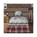 Alpes blanc - parure de draps chalet 90x190 cm 100% coton