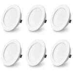 Alusso lot de 6 spots led encastrables 12v ac / dc blanc pour cuisine caravane 4w trou ?55 - 58mm 3cct ...