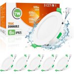 Alusso led encastrable spot dimmable 230v 7w 3cct �tanche ip65 plafonnier pour salle de bain salon lot ...