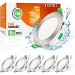 Alusso led encastrable spot dimmable 230v 7w 3cct �tanche ip65 plafonnier pour salle de bain salon lot ...