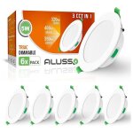 Alusso led spot encastr� blanc extra plat 5w 400lm dimmable 3000k / 4000k / 6500k r�glable trou ?72 - ...