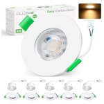 Alusso lighting spot encastr� led 230 v ip44 5 w blanc chaud 3000 k spots de plafond avec module amovible ...