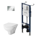 Am. pm pack wc suspendu + b�ti - support + plaque de d�clenchement iis90151. ta1700 hit