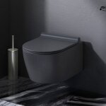 Am. pm wc suspendu sans bride avec cuvette et abattant standard cramique noir cxb1700mbsc x - joy s