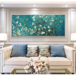 Amandier fleur fleurs toile peintures reproductions oeuvre mur art photo maison d�coration murale 60x180cm ...