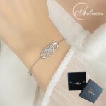 Ambiansea® - bracelet amour infini en argent plaqué or blanc avec incrustations de zircones scintillantes ... Ambiansea® - bracelet amour infini en argent plaqué or blanc avec incrustations de zircones scintillantes ...