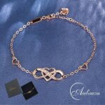 Ambiansea� bracelet amour infini argent plaqu� or rose zircons scintillants cadeau no�l saint - valentin ...