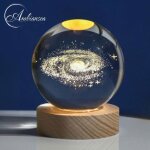 Ambiansea� lampe veilleuse led voie lact�e galaxie n�buleuse 3d boule cristal - cadeau st valentin f�tes ...