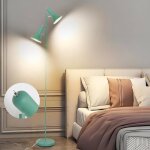 Amdelne lampadaire sur pied vintage vert - mtal 262cm 2x e27 60w max lampe de lecture pour salon / chambre ...