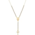 Amen bijoux collier croix et mdaille miraculeuse taglia unica argent sterling zircon