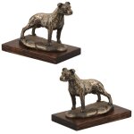 American staffordshire terrier amstaff amstaf ii - statuette de chien figurine sur socle blanc