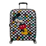 American tourister valise noir blanc pour femme et homme - wavebreaker disney spinner 67 / 24 tsa disney ...