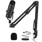 Amis - microphone - haomuren kit micro studio usb cardiode  condensateur avec bras honarm pour podcast ...