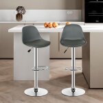 Amiremplie lot de 2 tabourets de bar pivotant 360tabourets de cuisine hauteur rglable gris fonc