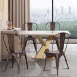 Amiremplie lot de 4 chaises de salle  manger mtal style industriel vintage pour une utilisation intrieure ...