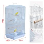 Amiremplie cage voli�re cage � oiseaux sur roulettes design maison perchoirs blanc