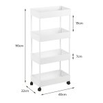 Amiremplie stockage rack salle de bain plancher support de rangement multi - fonctions tablettes blanc ...