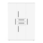 Amoire placard de rangement 4 portes et 2 tiroirs couleur blanc mat - largeur 1346 x profondeur 50 x ...
