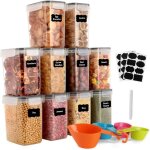 Amoune lot de 10 boîtes de rangement de cuisine 16 l bocaux alimentaires en plastique hermétiques avec ... Amoune lot de 10 boîtes de rangement de cuisine 16 l bocaux alimentaires en plastique hermétiques avec ...