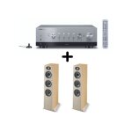 Pack hi?fi yamaha r - n800a argent + enceintes colonne focal theva n3 bois clair (paire)