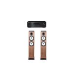 Amplificateur yamaha r - s202d noir + paire denceintes colonne cabasse jersey mt32 / 2 noyer