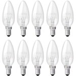 Ampoule bougie clair e14 40w ampoule incandescence dimmable blanc chaud 2700k 400lm ampoule flamme 10pcs ...
