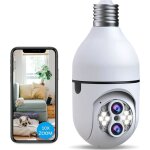 Ampoule camera surveillance wificamra ampoule wifi extrieur 360 degrs vision nocturne couleur dtection ...