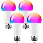 Ampoule connect�e led e27 - alexa - multicolore - cct 2700k - 6000k - commande vocale - 4 pack