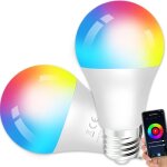 Ampoule connect�e wifi e27 9w led multicouleurs rgb + cct 2700k - 6500k - compatible avec alexa / google ...