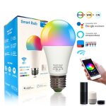 Ampoule connect�e wifi e27 led - multicouleurs rgb - compatible alexa / google home - classe f