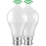 Ampoule detecteur de mouvement b22 ba�onnette led 12w 1020lm blanc froid 6000 k �tanches ip42 non dimmable(2 ...