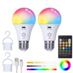 Ampoule e27 - ampoule connecte - ampoule rechargeable - 5w - avec telecommande - contrle tactile intensit ...