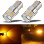 Ampoules led 1156 ba15s p21w ambre jaune orange6w 12v 24vsuper brillantes pour feux de signalisationlot ...