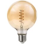 Ampoule led e27 g95 4w ambre filament dco vintage temprature de couleur: blanc chaud 2200k