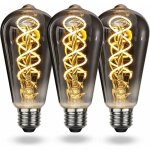 Ampoule led e27 vintage st64 edison 4w (�quiv. 40w) verre fum� dimmable - blanc chaud