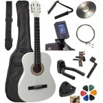 Amrova pack guitare classique 4 / 4 (adulte) 10 accessoires cour vidéo et cd (blanc droitier) Amrova pack guitare classique 4 / 4 (adulte) 10 accessoires cour vidéo et cd (blanc droitier)