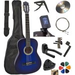 Amrova pack guitare classique 4 / 4 (adulte) 10 accessoires cour vidéo et cd (bleu droitier) Amrova pack guitare classique 4 / 4 (adulte) 10 accessoires cour vidéo et cd (bleu droitier)