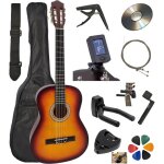Amrova pack guitare classique 4 / 4 (adulte) 10 accessoires cour vidéo et cd (sunburst droitier) Amrova pack guitare classique 4 / 4 (adulte) 10 accessoires cour vidéo et cd (sunburst droitier)