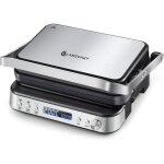Amzchef gril de contact multifonctionnel 4 en 1 grille gaufrier sandwichmaker avec 4 plaques amovibles ...
