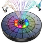 Amztime led fontaine solaire extrieur 5. 5w avec lumires colores led et batterie et 7 buses pompepour ...