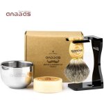 Anbbas 4 kits / set blaireaux rasage avec la poignée en bois de fraxinus mandschurica et bol de rasage ... Anbbas 4 kits / set blaireaux rasage avec la poignée en bois de fraxinus mandschurica et bol de rasage ...
