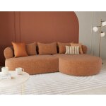 Angela - canap� dangle droit 4 places en velours textur� - terracotta