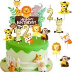 Animaux de la fort dcoration de gteau danniversaire - dessin anim dcoration de gteau happy birthday ...