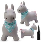 Animal sauteur gonflable - jouet � sauter - cheval gris - de 12 mois - caoutchouc de haute qualit� - ...