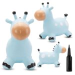 Animal sauteur gonflable - jouet  sauter - girafe bleue - de 12 mois - caoutchouc de haute qualit - ...