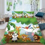 Animaux sauvages housse de couette 140x200 imprim� 3d for�t parure de lit 1 personnes ado fille enfants ...